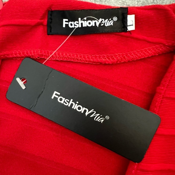 FASHION MIA Red Bandage Bodycon Dress Size Large - Picture 8 of 10